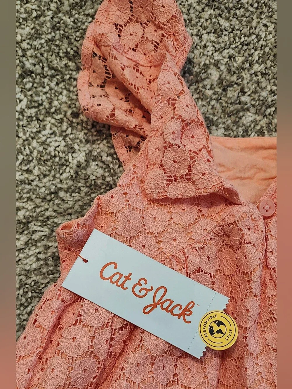 NWT Cat & Jack Toddler Girls' Pink Knitted Eyelet Dress
